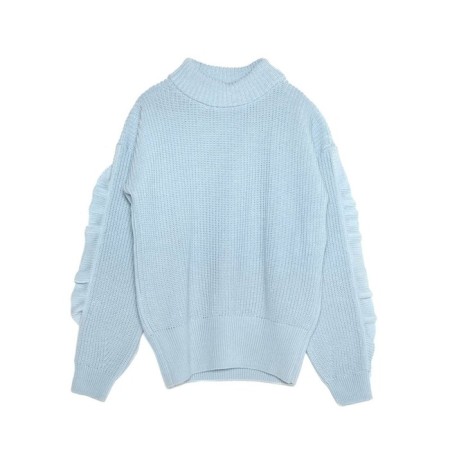 Women's sweater from the Italian yarn CONTE Elegant, Size S, Ice Blue Color-4