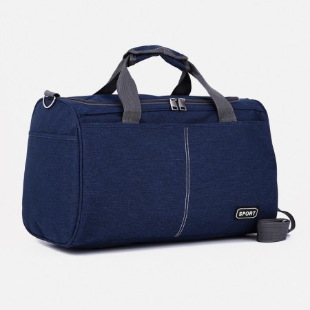 Sports bag with lightning, 2 outer pockets, long belt, blue color