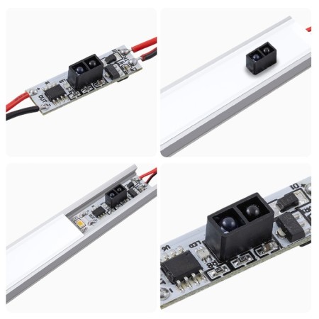 IR switch for an obstacle to Apeyron, in alum. Profile, 48/96W, IP20-5