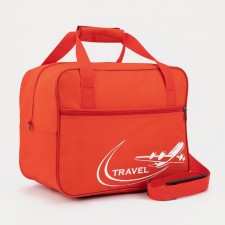 Road bag with lightning, 2 outer pockets, long belt, red color