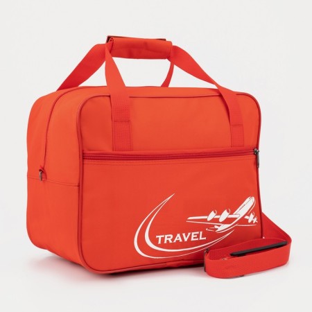 Road bag with lightning, 2 outer pockets, long belt, red color