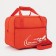 Road bag with lightning, 2 outer pockets, long belt, red color