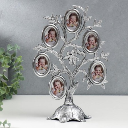 Photo frame in 6 photos "Family tree" silver 27 × 19 cm