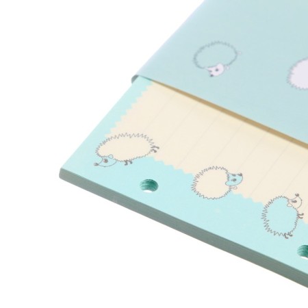 Smooth block for notebooks on A5 rings, 50 sheets in the Hedgehog line, tinted, 70 g/m2-3