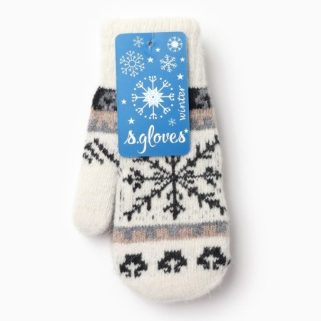 Women's mittens "snowflake" Color white, size 20-3