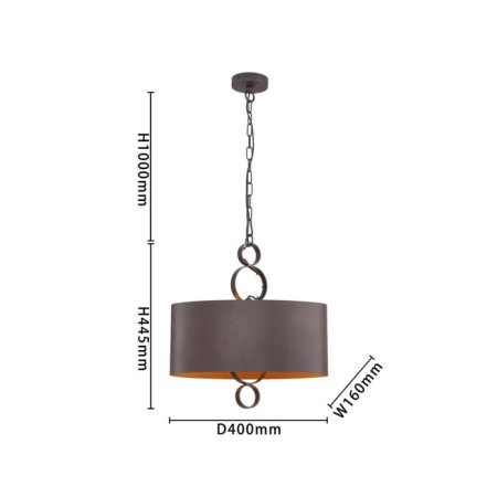 Ferrous hanging chandelier 160 mm, E14 80W-2
