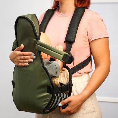 The backpack kangaroo "Sitting and lying", the color is green