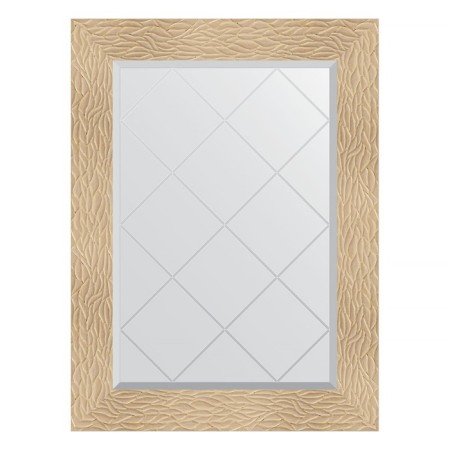Mirror with engraving in the baguette frame, gold dunes 90 mm, 66x89 cm