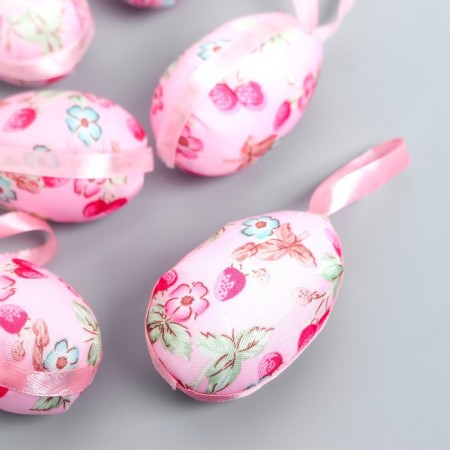 Decor Easter suspension "Egg with flowers" set 6x4 cm-2