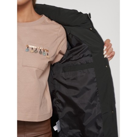 Coat insulated winter female, size 54, dark green color-18