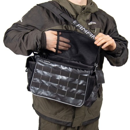 Fishing bag Yaman Base Lure Bag L, 36x22x15 cm, color gray camouflage, without boxes-8