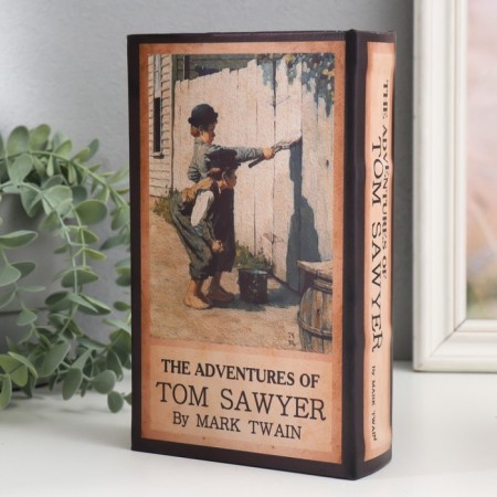 Safe Brush Tree to the leatherette "" Adventures of Tom Soyer "Mark Twain" 21x13x5 cm-5