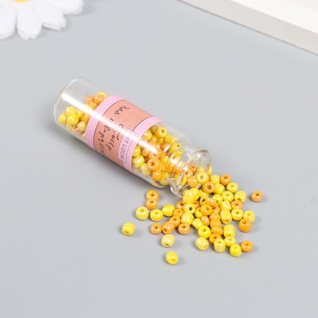 Bead 6/0 in the bottle "Mustard and Basabi" 20 g ceramic shine 6x2x2 cm-1