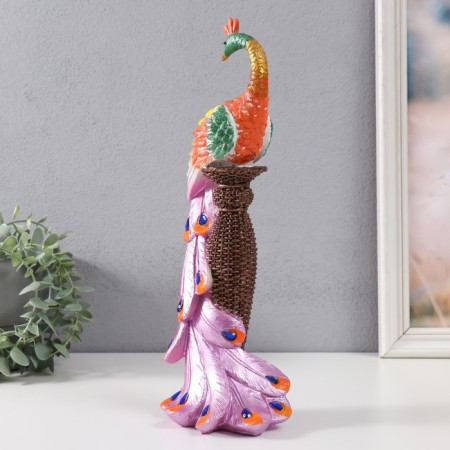 Polystone souvenir "Peacock on a high stand" MIX 26x12 cm-4