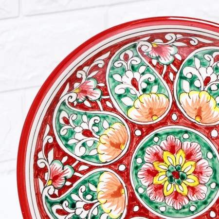 Largan Rishtan ceramics "Flowers", 25 cm, red-3
