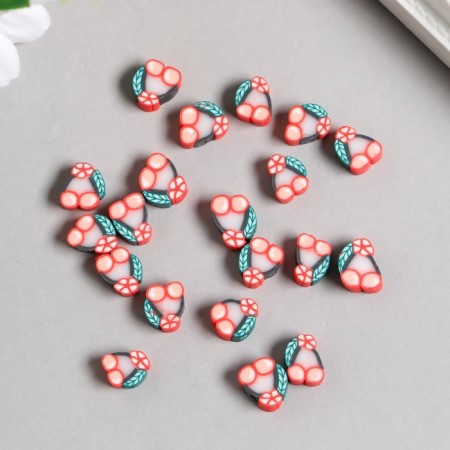 Beads for the creativity of PVC "Cherries" set 20 pcs 0.5x1x1 cm-1