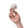Sexus Glass anal plug, glass, with a white tail, transparent, 14 cm, d = 4 cm