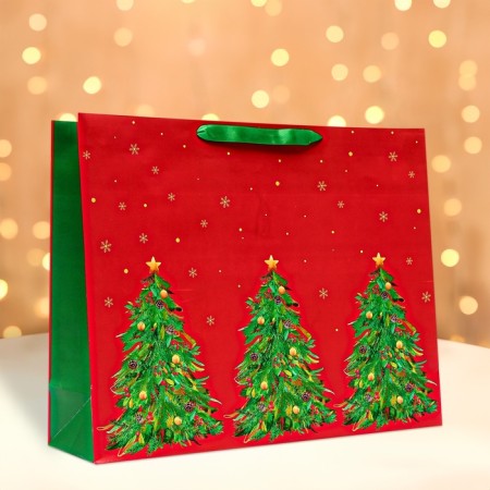 New Year. Gift package "Christmas trees", 50 x 40 x 15 cm.