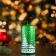 New Year's Candle-Cylinder "New Year's Patterns No. 3", 12.5x6 cm, 35 hours, 275 g, green with white