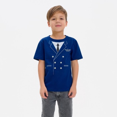 Children's T-shirt KAFTAN "Captain", blue, height 98-104 (30)