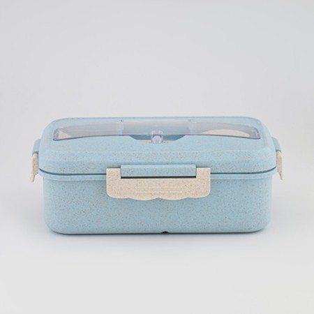 Lunch box, 800 ml, with instruments, 12 x 7.6 x 20 cm, blue