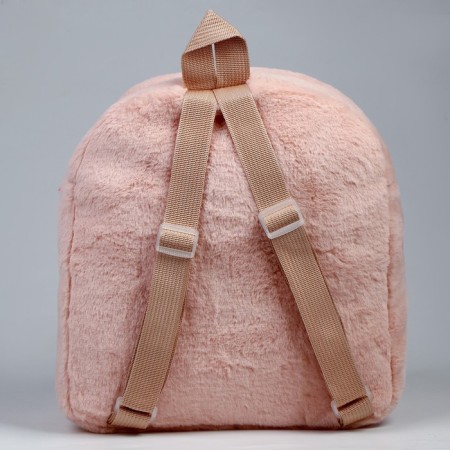 Baby backpack for the girl "Bear", plush, beige color-4