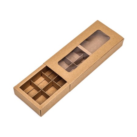 Folding box for 10 sweets, craft, 9.8 x 22 x 3.5 cm-3