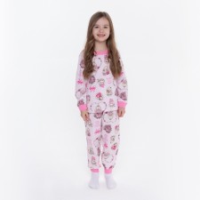 Pajamas for girls, pink color/bunnies, height 98 cm