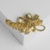Brooch "Flower Lilac", white color in yellow gold
