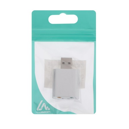 External sound card Luazon, USB, jack connectors: headphones and microphone, gray-4