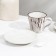 Tea ceramic tea on a metal stand “Marble”, 6 objects: 2 cups 200 ml, 2 saucers d = 14 cm, 2 spoons