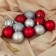 Set of balls plastic D-6 cm, 12 pcs "Smile" silver red