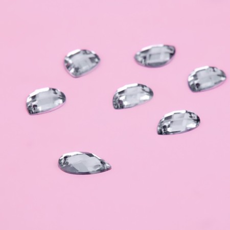 Rhinestones are sewing "drop", 10 × 14 mm, 20 pcs, white color-2