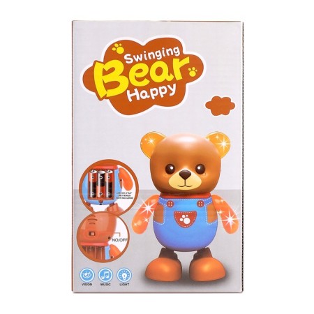 Toy "Happy Bear", works from batteries, dances, light and sound effects-4
