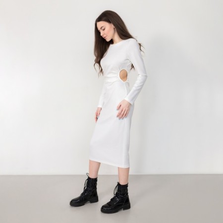 Women's dress Midi with a cut Mist p. 42, white-1