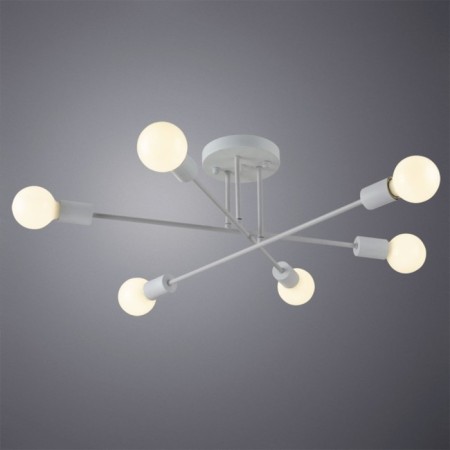Ceiling chandelier Arte Lamp Alastor A5435PL-6WH, E27, 6x40 W, 65x65x22 cm, white-1