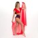 Pareo female, red color, size 120x170 cm