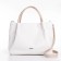 The bag is female, medium size, long belt, white color