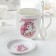 Ceramic mug with a stand and a spoon “Unicorn in Dreams”, 330 ml, Mix drawing
