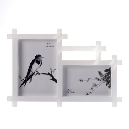 Photo frame plastic in 2 photos 10x15 cm "Crown" dark silver 30x28 cm-4