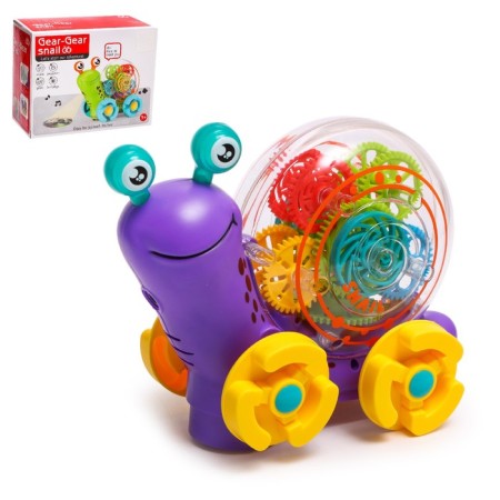 Snail "gears", light and sound, works from batteries, color mix