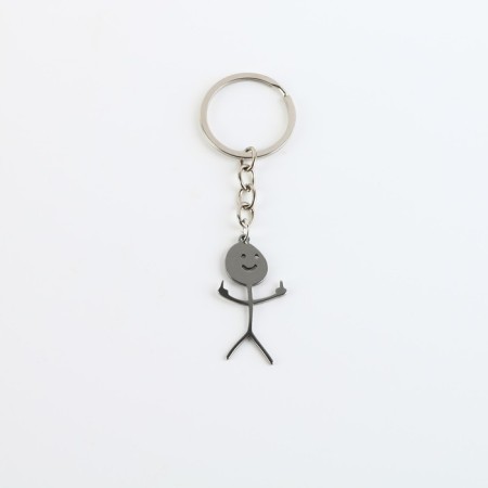 Metallic key keychain with a joke "Plans for the Day", 7 x 3 cm-1