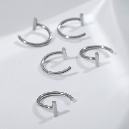 Piercing in the lip (fake) "Ring", set 5 pcs, d = 8 mm, color silver