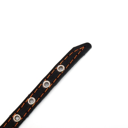 Single-layer leather collar with corrugated eyelets, 35x1.2 cm, Osh 10-28 cm, dimensionless, mix of flowers-5