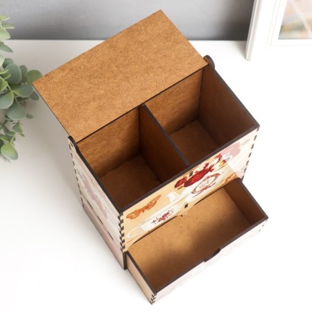 Tea house double with the "Flowers" box 20x8.7x15.2 cm-3