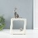 Souvenir Ceramics "Cats Mouse. Square" White with silver 5.2x13.5x23 cm
