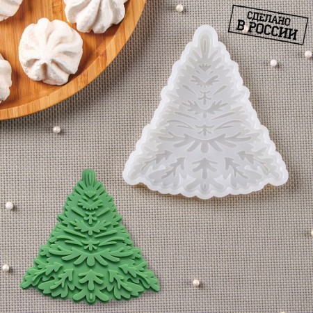Silicone Mold "Patterned Christmas tree", 12.5 × 12 cm, the color is transparent