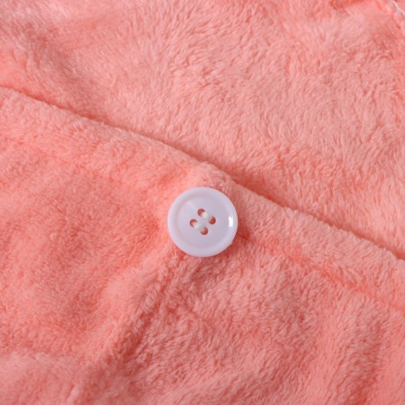 Cup for drying the hair with a button of the share, microfiber, pink color-1