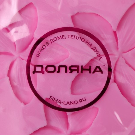 Mold Dolyana "Plumeria", silicone, 9 × 8 × 0.8 cm, pink color-5