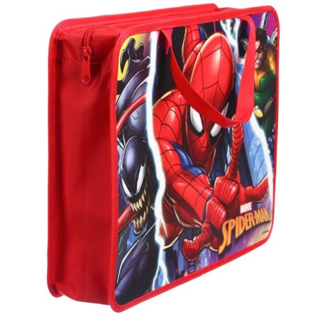 Plastic folder with A4 handles, on a zipper, 75x330x260 mm, spider-man-5
